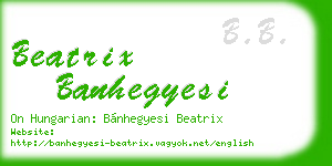 beatrix banhegyesi business card