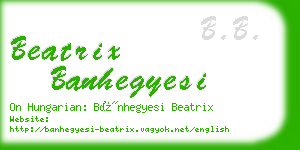 beatrix banhegyesi business card